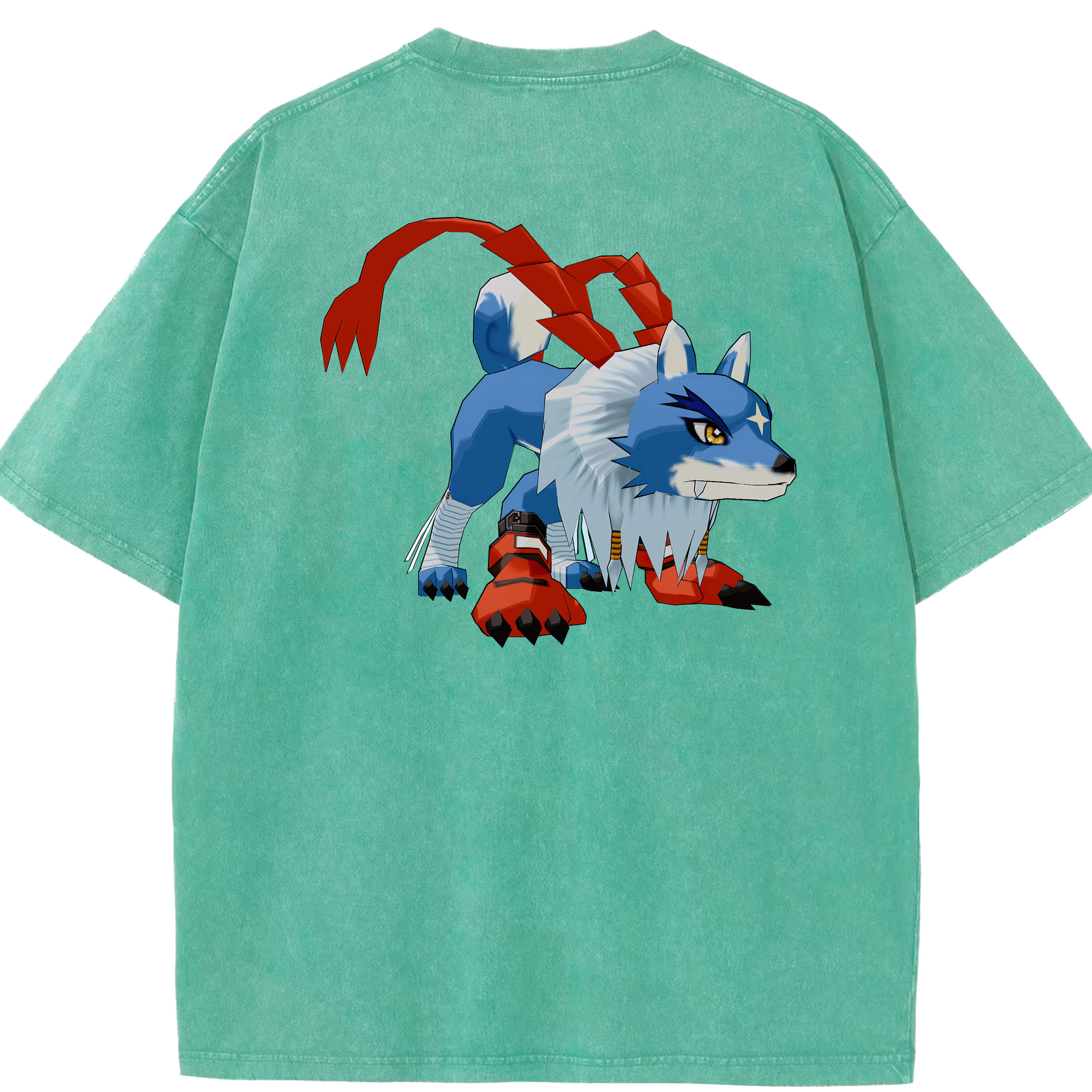 （画像用） Digimon デジタルモンスター/デジモン 綿100% ヴィンテージ風 半袖Tシャツ（背面プリント）